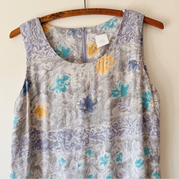 Vintage 90’s lavender sleeveless maxi floral dress size 10 M - Picture 2 of 6